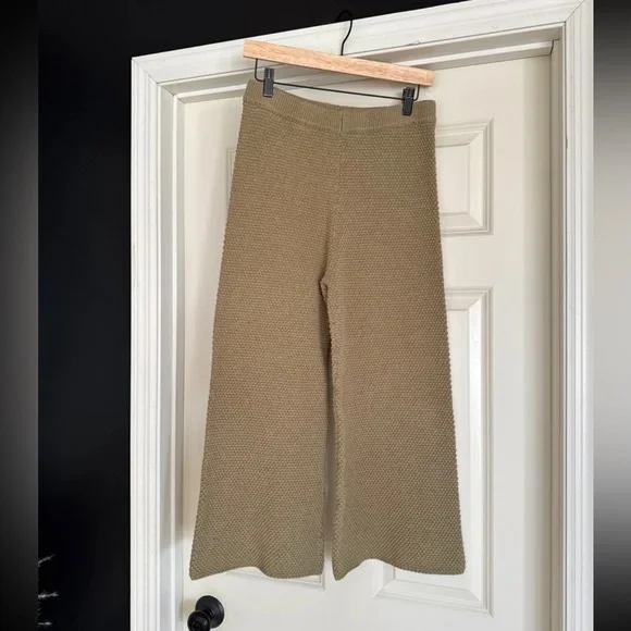 Free People Beach Hailee Sweater Wide Leg Pants in Dried Moss size Small - Picture 12 of 12